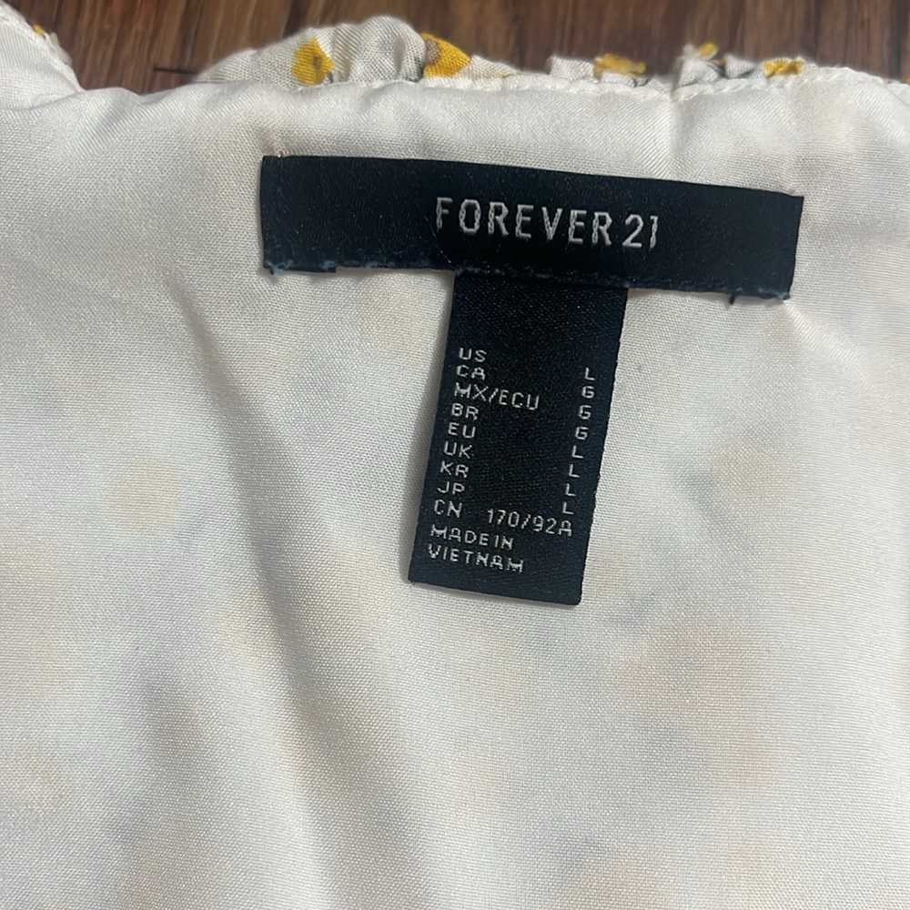 Forever 21 Yellow/White Flower Off the Shoulder Dress - Picture 2 of 3